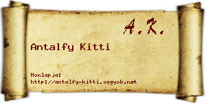 Antalfy Kitti névjegykártya